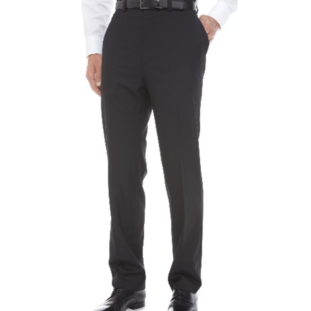 Calvin Klein Men's 36W 30L Black Jinny Stretch Flat Front Dress Pant G8-14